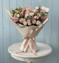 Букет цветов из:  Розы и Лизиантусы #REPLACE_PRED# Нижнем Карачане