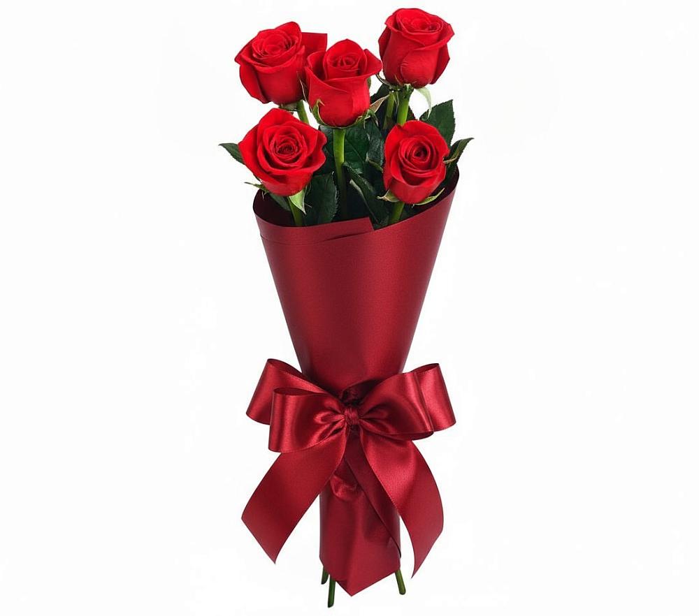 Букет 5 Красных роз Эдлесс Лав в Нижнем Карачане