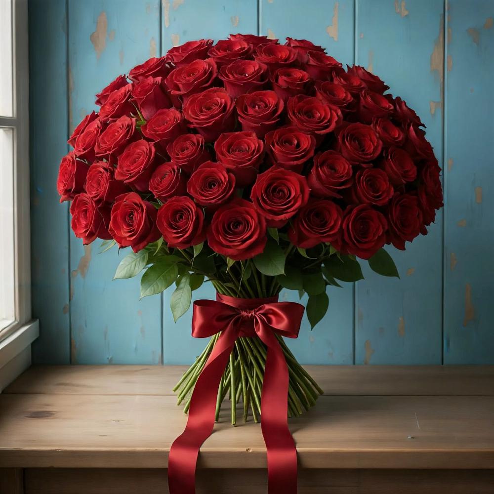 Букет Красные розы Блэк Меджик в Нижнем Карачане