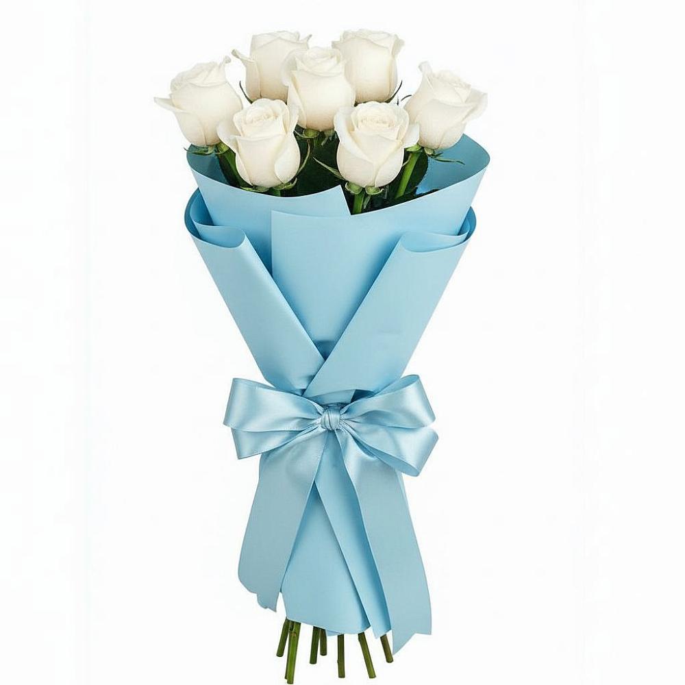 Букет 7 белых роз Проуд в Нижнем Карачане