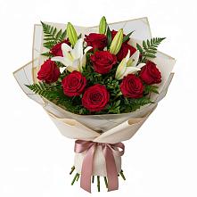 Букет цветов из:  Лилии и Розы в Нижнем Карачане