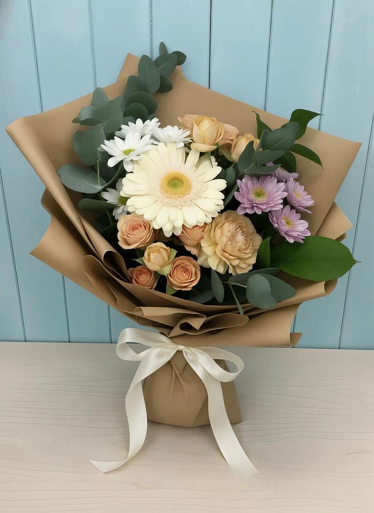 Букет цветов из: Герберы и Хризантемы в Нижнем Карачане
