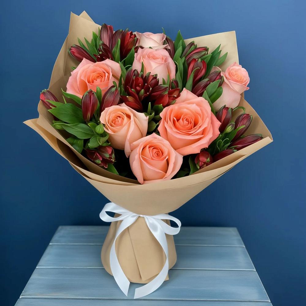 Букет цветов из: Розы и Альстромерии в Нижнем Карачане