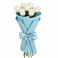 Букет 7 белых роз Проуд в Нижнем Карачане