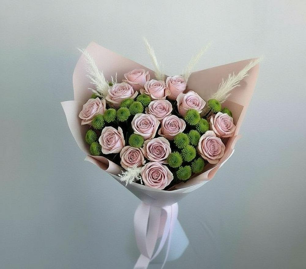 Букет цветов из: Розы и Хризантемы в Нижнем Карачане