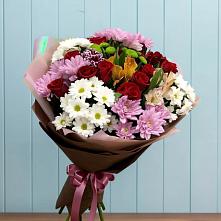 Букет цветов из:  Розы, Хризантемы и Альстромерии в Нижнем Карачане
