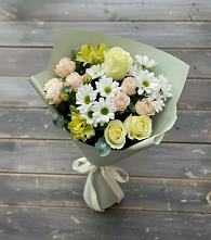 Букет цветов из:  Альстромерии, Розы и Хризантемы в Нижнем Карачане