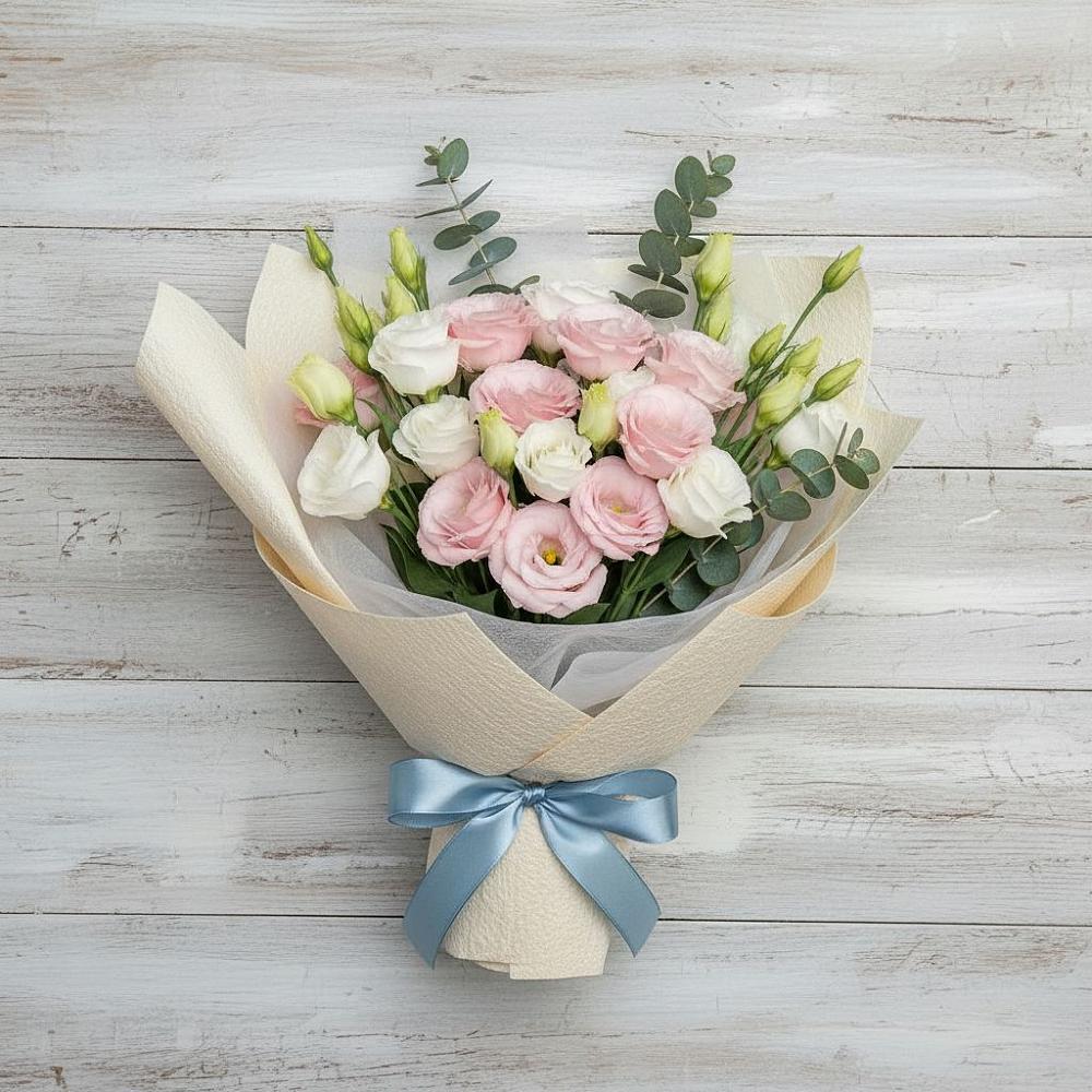 Букет цветов из: Лизиантусы в Нижнем Карачане